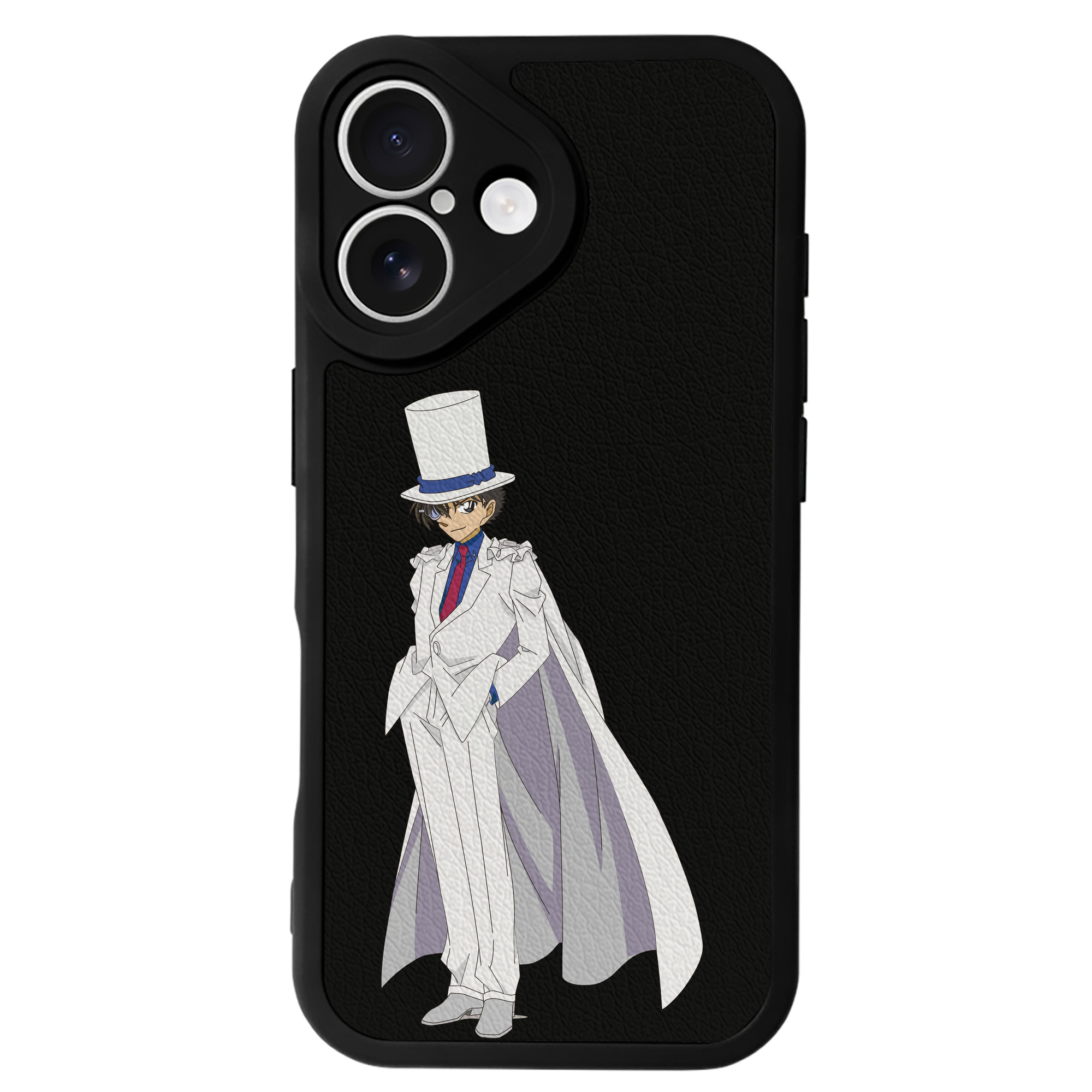 （画像用） 名探偵コナン くろば かいと Detective Conan Kuroba Kaito 【iPhone 16シリーズ対応】シリコンスマホケース（レザー調） 材質：シリコン